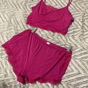 Victoria secret set only worn once ! Little stain price reflects make offers